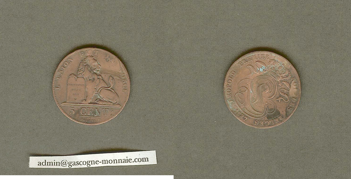 Belgium 5 centimes 1837 gVF